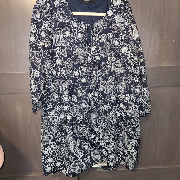 Blue Floral Dress Drop Waist - Picture 7 of 7